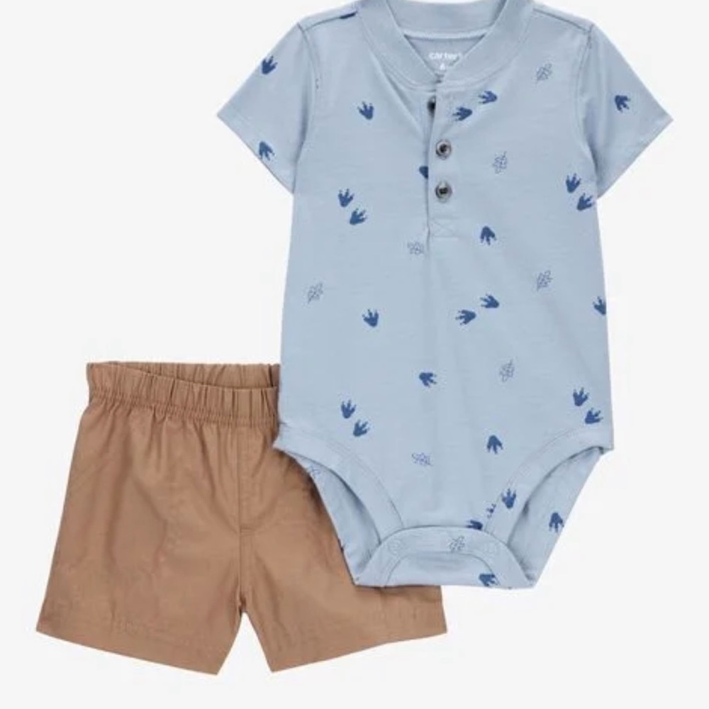 Carter's Blue and Tan Bodysuit Set